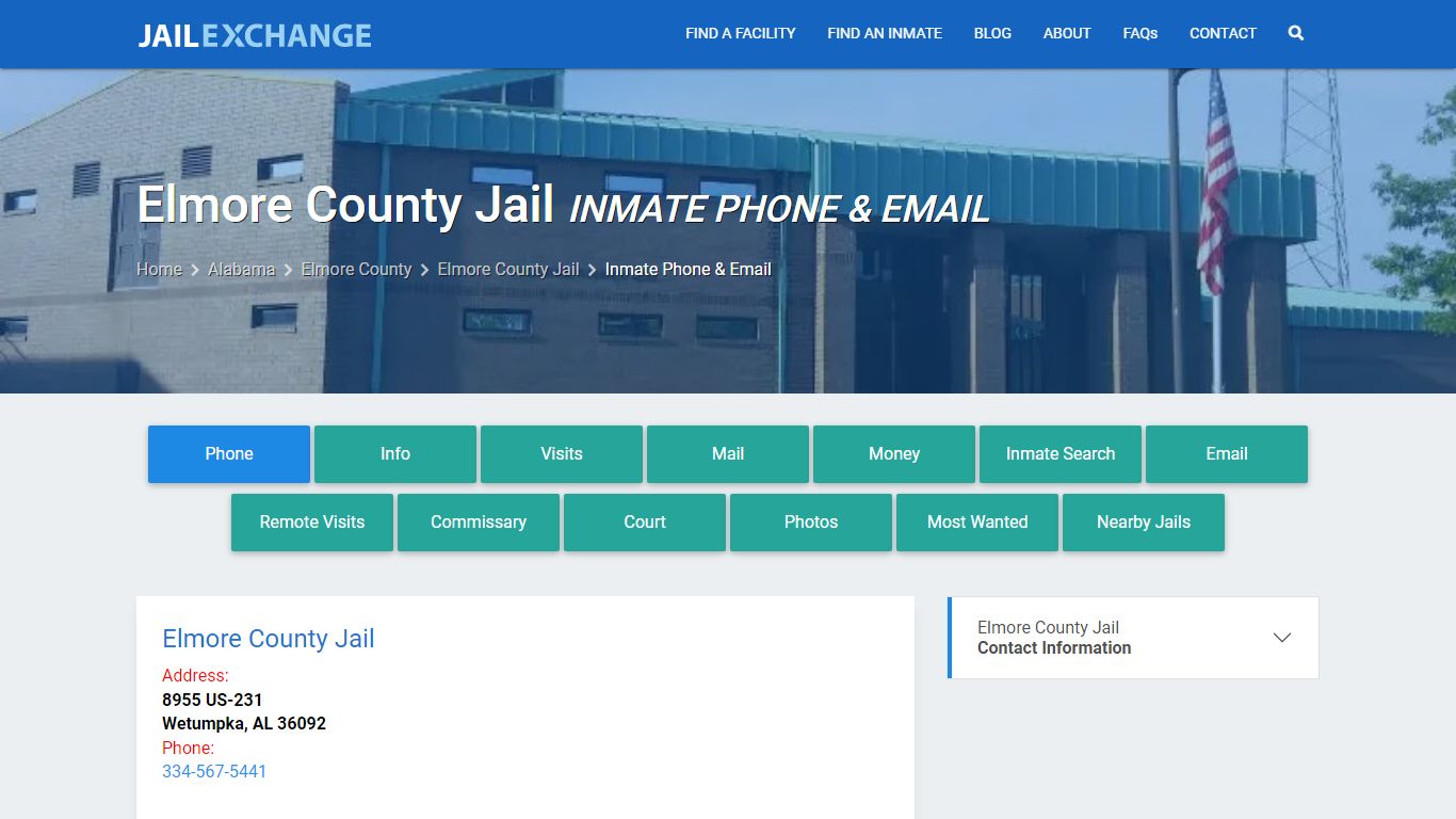 Inmate Phone - Elmore County Jail, AL - Jail Exchange